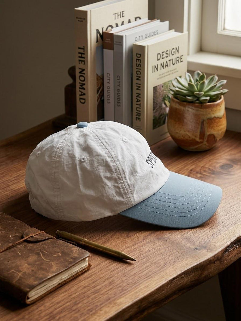 Two-Tone Dad Cap — White & Sky Blue